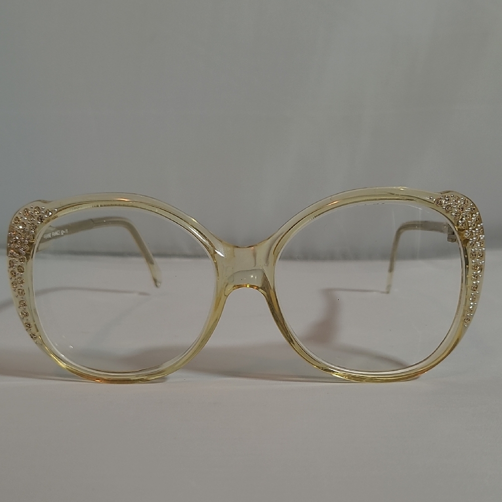 Crystal-Embellished Clear/Gold Women's Fashion Glasses